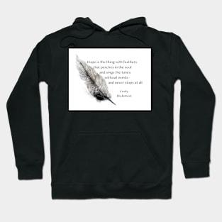 Hope Quote Emily Dickinson On Feather Art Hoodie